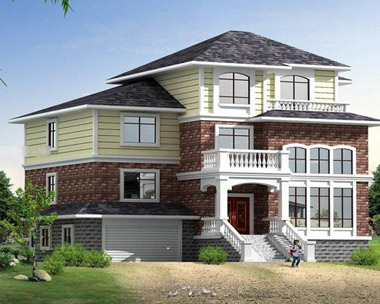 三层美式风格别墅外观效果图