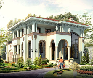 欧式别墅外观效果图欣赏