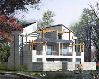 简洁实用功能齐全双拼别墅图