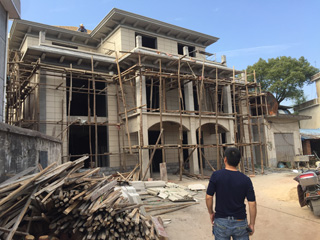 江西萍乡肖家兄弟别墅实建案例，兄弟同时建别墅就来份双拼的吧,省钱省地