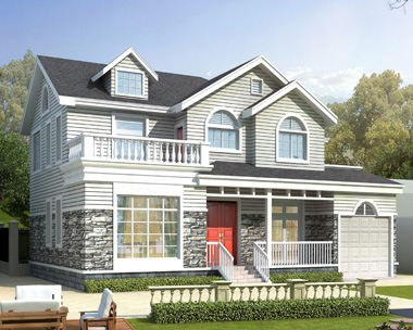 岳阳县龚先生二层美式风格占地215平米的优雅别墅设计图欣赏