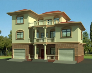 [永云别墅]AT935三层双车库豪华别墅建筑施工设计图纸14m×10m