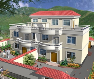 【永云别墅】AT220新农村三层兄弟双拼别墅设计施工图纸 18m×11m