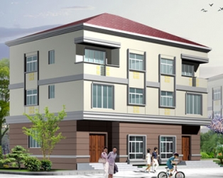 612三层新农村生态双拼别墅设计8m×14m