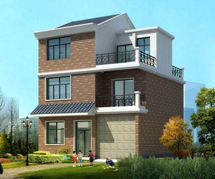 AT176三层新农村别墅房屋建筑结构设计图纸9m×10m