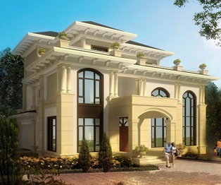 【永云别墅】AT17三层复式大厅豪华别墅设计全套建筑施工图纸18m×20m