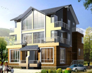 658三层小联排别墅全套设计图纸 14m×14m