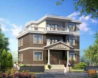 永云AT199三层农村豪华别墅设计全套施工图纸12mx8.9m