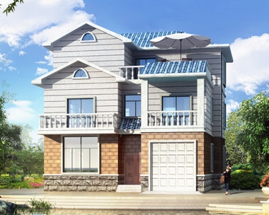 永云AT083三层带车库露台豪华别墅设计全套施工图纸11.1m×12.9m