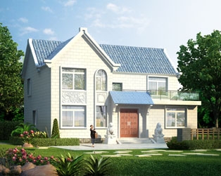 永云别墅AT076二层现代化小康别墅设计全套施工图纸13.5mx9m