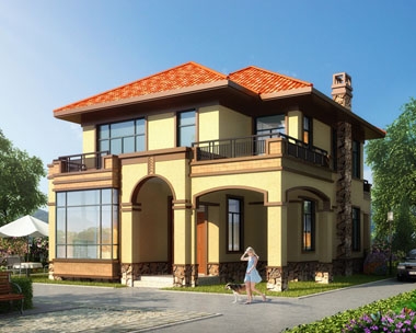 永云别墅AT090二层高端大气欧式别墅全套建筑设计图纸11.2mx16.1m