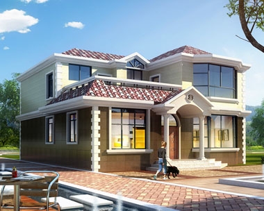 永云别墅AT223二层高端豪华别墅全套建筑设计图纸11.1mx12.6m