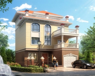 永云别墅AT245四层简洁车库大露台别墅全套建筑设计图纸10mx16m