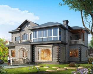 永云别墅AT257二层经典复式别墅施工图纸16.8mx13.5m