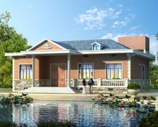 永云别墅AT225一层套房式别墅建筑设计施工图纸15.6mx15m