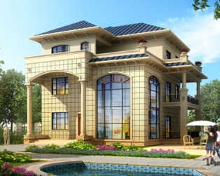 永云别墅AT1603简洁复式三层新农村别墅施工图纸15mx15.3m