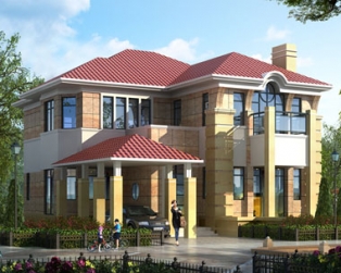 永云别墅AT1633二层现代豪华带车库别墅建筑设计图纸15mx16.6m