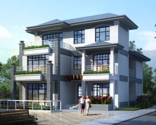 永云别墅AT1632带车库三层现代简洁别墅建筑设计图纸11.6mx15.8m