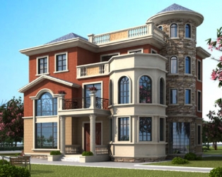 永云别墅AT1698三层私人定制复式别墅设计图纸13.9mx14.3m