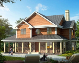 永云别墅AT1636二层带车库欧式别墅设计施工图纸17mx15.6m