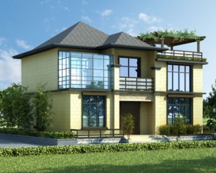 永云别墅AT1720现代二层简洁亚洲风格别墅设计施工图纸11.5xm9.5m