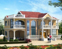 AT1790漂亮二层简欧带车库复式别墅设计施工图纸18.9mX16.2m