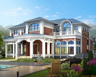 永云别墅AT1606豪华二层带双车库大型别墅设计施工图纸19.8mx20.1m