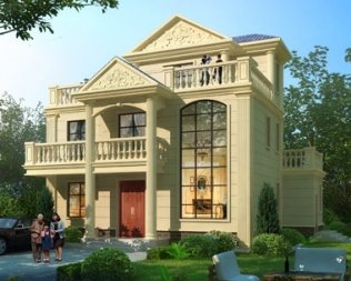 2020新款欧式AT1836三层复式楼小别墅建筑设计图纸12.6mX11m