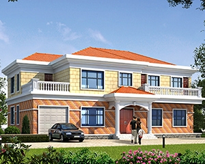 AT1861简单大方二层带车库兄弟共住别墅设计全套施工图纸18.2mX11.8m