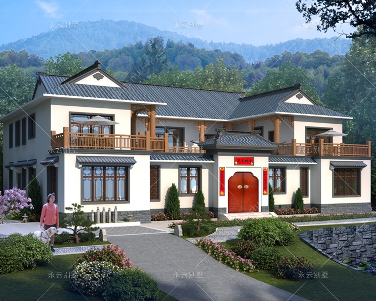 娄底谭总占地490平中式四合院别墅(套房形式)定制案例