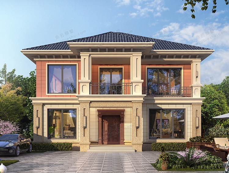 【2022新款】AT2892优雅大气带弧形楼梯两层乡村小别墅全套施工图纸