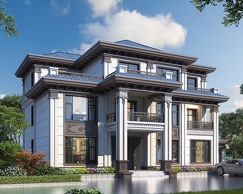 【四开间复式楼】AT2937三层楼中楼新中式风格别墅设计施工图纸17x12M