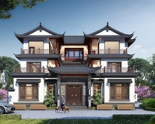 传承国风中式建筑经典——娄底新化三层中式复古四合院别墅定制案例欣赏