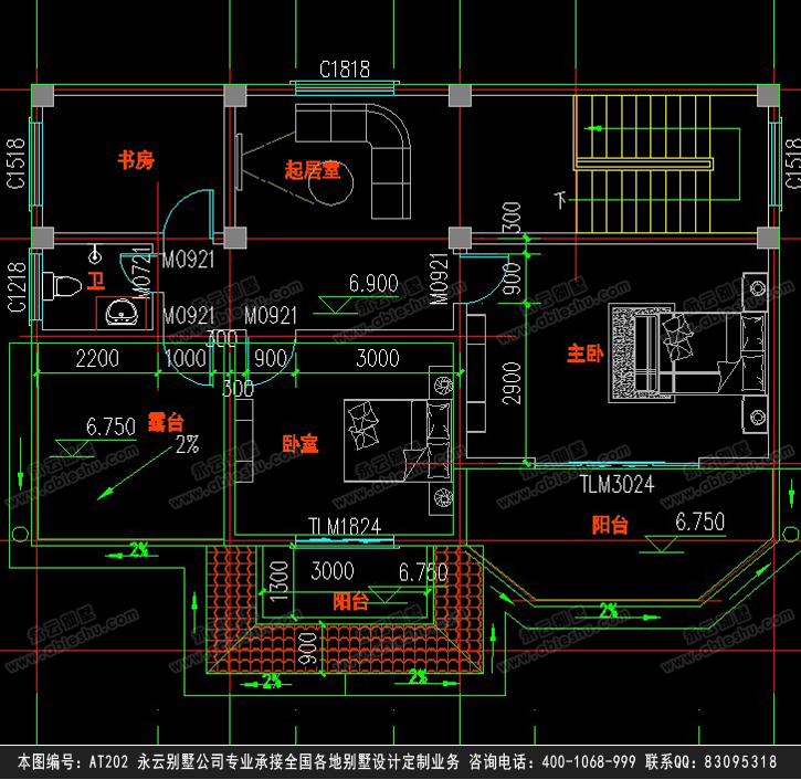 永云别墅at202三层复式带车库别墅全套设计图纸13.4mx10.2m