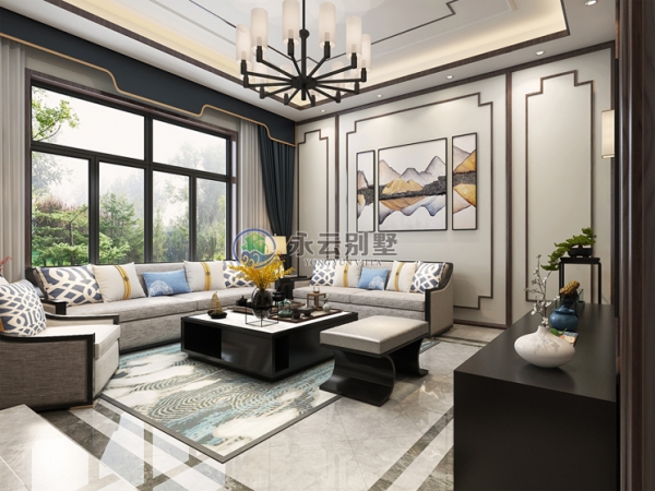 【带装修图】AT1857典雅新中式三层私家别墅设计施工图纸17.7mX10.8m