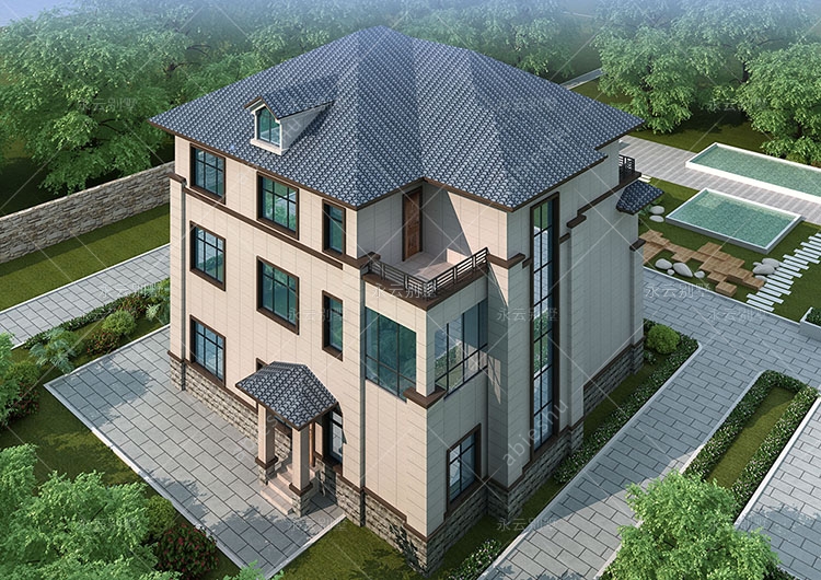 体面新中式三别墅/带堂屋/地面面积191平米案例欣赏