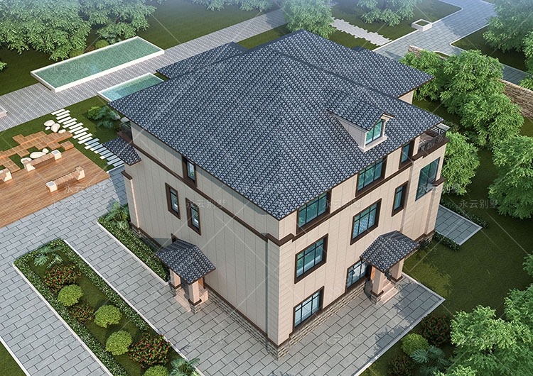 体面新中式三别墅/带堂屋/地面面积191平米案例欣赏