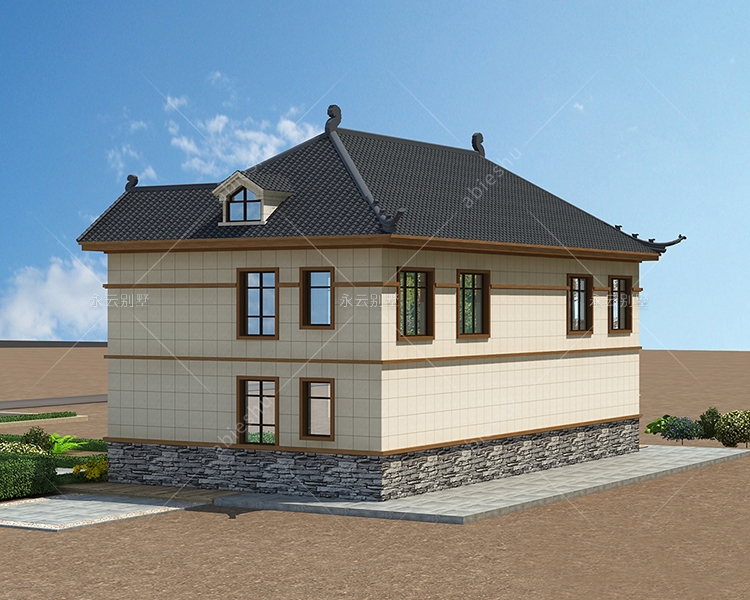 两户双拼/带独立堂屋/U形结构/新农村新中式别墅别墅定制设计