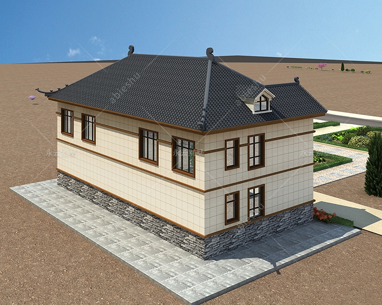 两户双拼/带独立堂屋/U形结构/新农村新中式别墅别墅定制设计