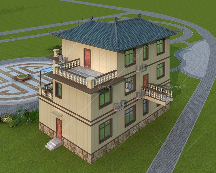 经久耐看新中式风格挑空客厅新农村自建别墅定制案例