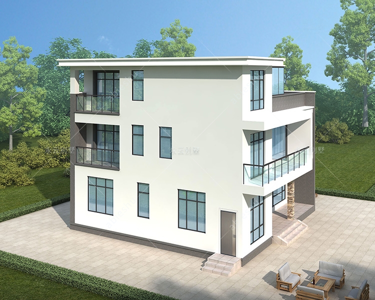 新款AT2809占地150平米现代三层简约大方别墅设计图12mX11.8m