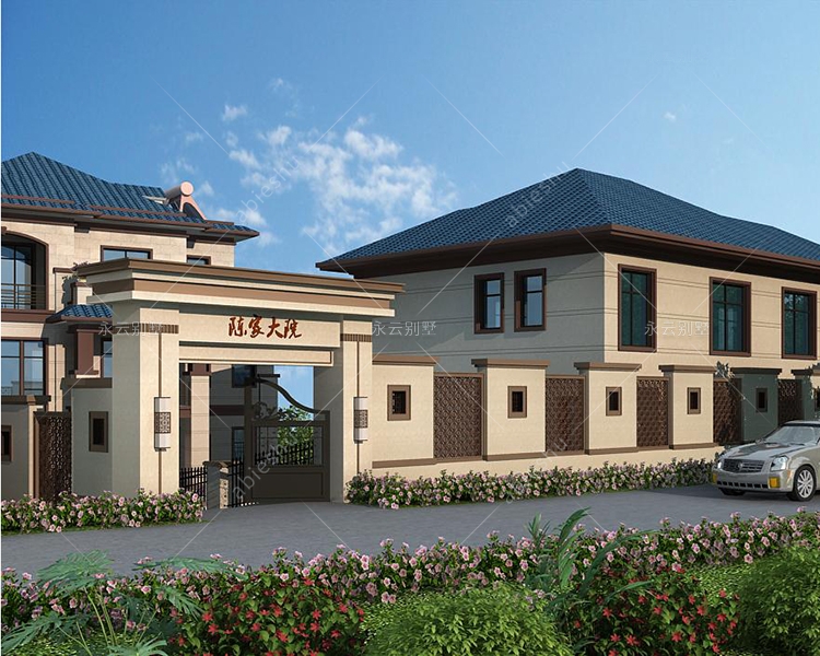 邵阳隆回带停机坪240平新中式/19×15四层带园林景观别墅设计