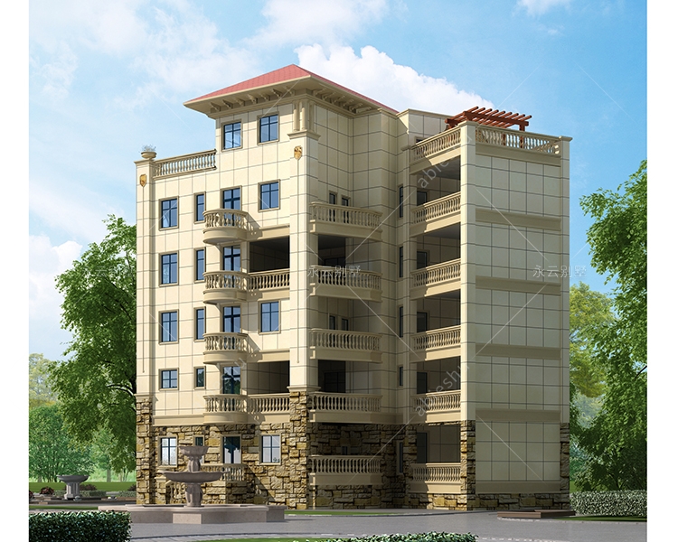 南岳衡山邝先生6层欧式复式楼别墅定制设计案例（240平带架空层）