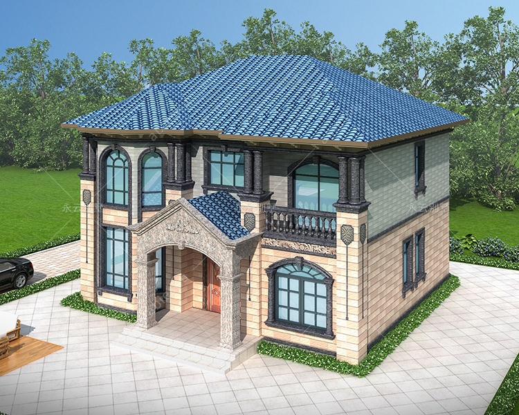 2022年新款AT2838时尚精美欧式风格二层别墅设计全套施工图纸13mX12.7m