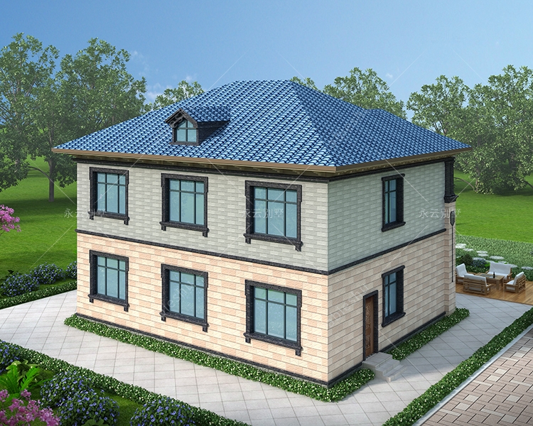 2022年新款AT2838时尚精美欧式风格二层别墅设计全套施工图纸13mX12.7m