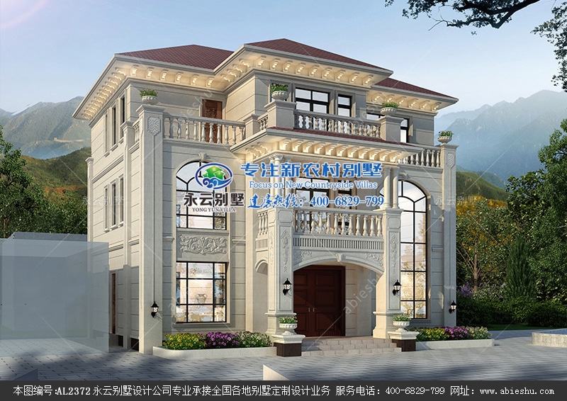 【实地设计】160平米带电梯、挑高客厅、酒窖高档大气简欧三层别墅