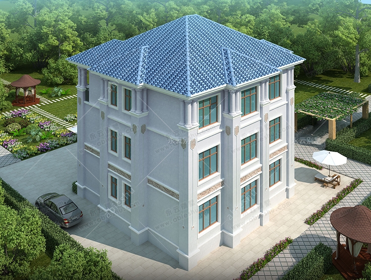 占地180平高端大气新款三层带车库及电梯复式楼别墅设计图纸