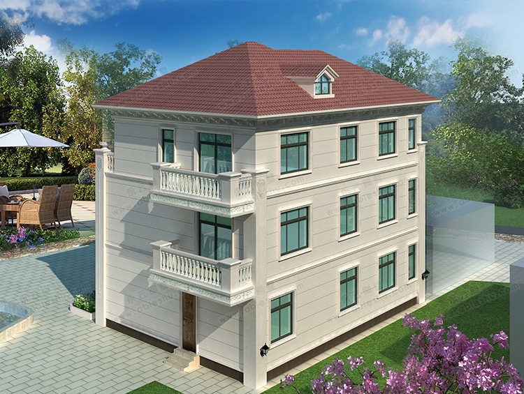 AT2866三层带堂屋及复式客厅经典气派自建别墅设计全套施工图纸13.8X11.15m