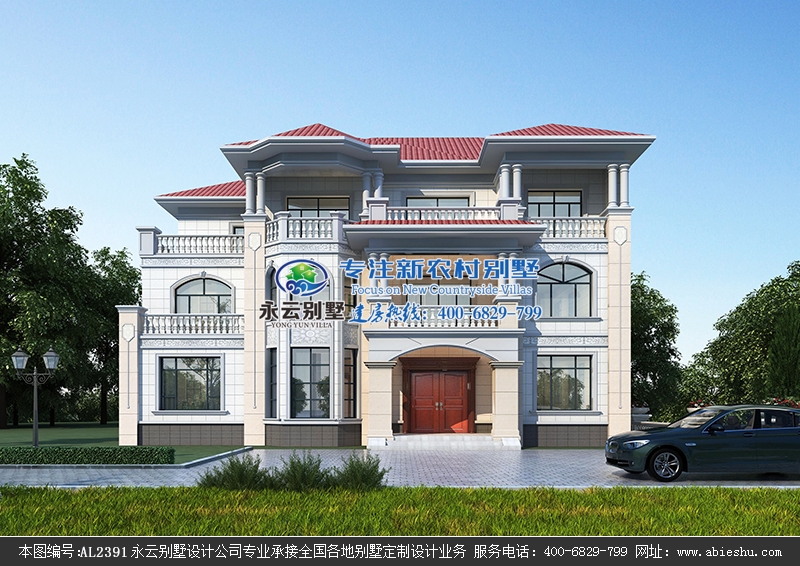 衡阳方女士占地210平带堂屋四开间三层楼农村自建房小别墅设计案例