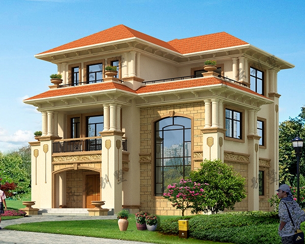 永云别墅AT1668三层高端豪华复式别墅建筑施工图纸14.7mx11.8m